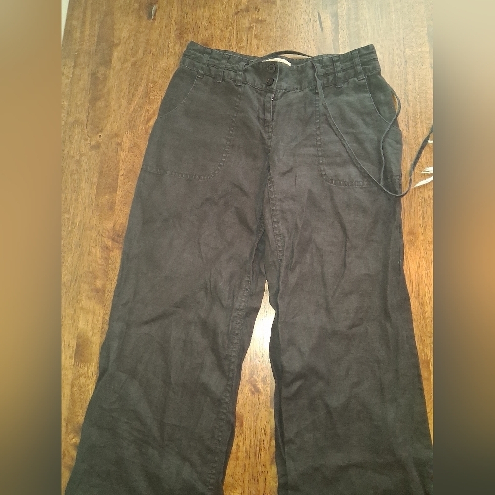 London Jean Marissa Fit Chino 100% Linen Wide Leg Pants 0